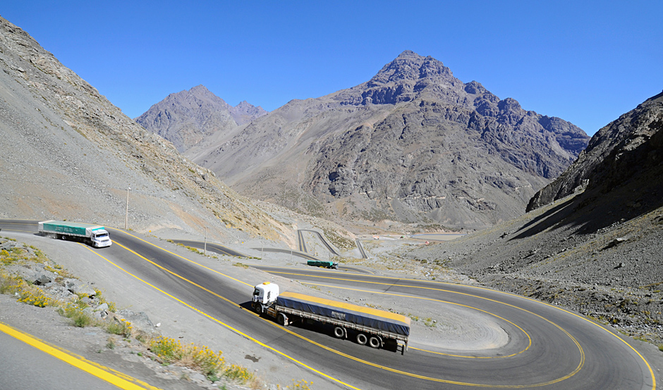 Serpentine road in Argentina